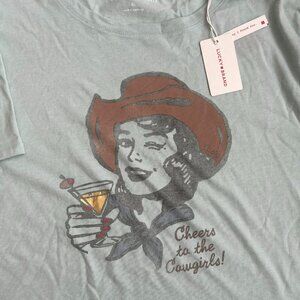 Lucky Brand Cowgirl Green Tee XL | Boho Western Casual Top